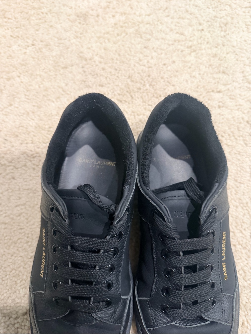‼️ LOWEST PRICE ‼️ Saint Laurent Black Sneakers with Gold Logo - Picture 3 of 4